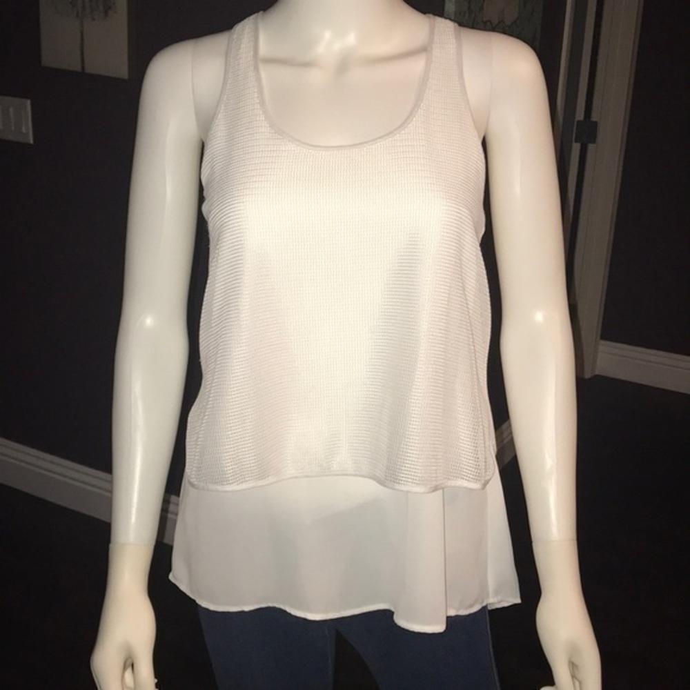 UEC Banana Republic white double layer tank XS